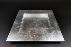 Silver square lacquer tray - size M/ 29cm
